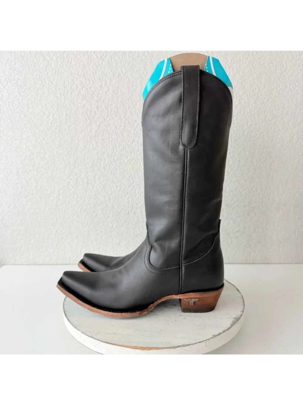 Lane EMMA JANE Black Cowboy Boots Western Cowgirl Mid Calf Tall Womens Size 7.5 - Picture 4 of 12